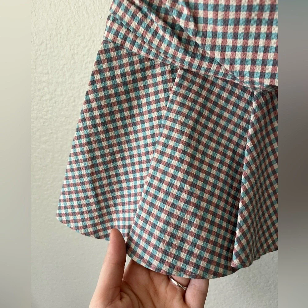 Veronica Beard Blue & Red Plaid Ruffle Skirt in Women’s Size 0